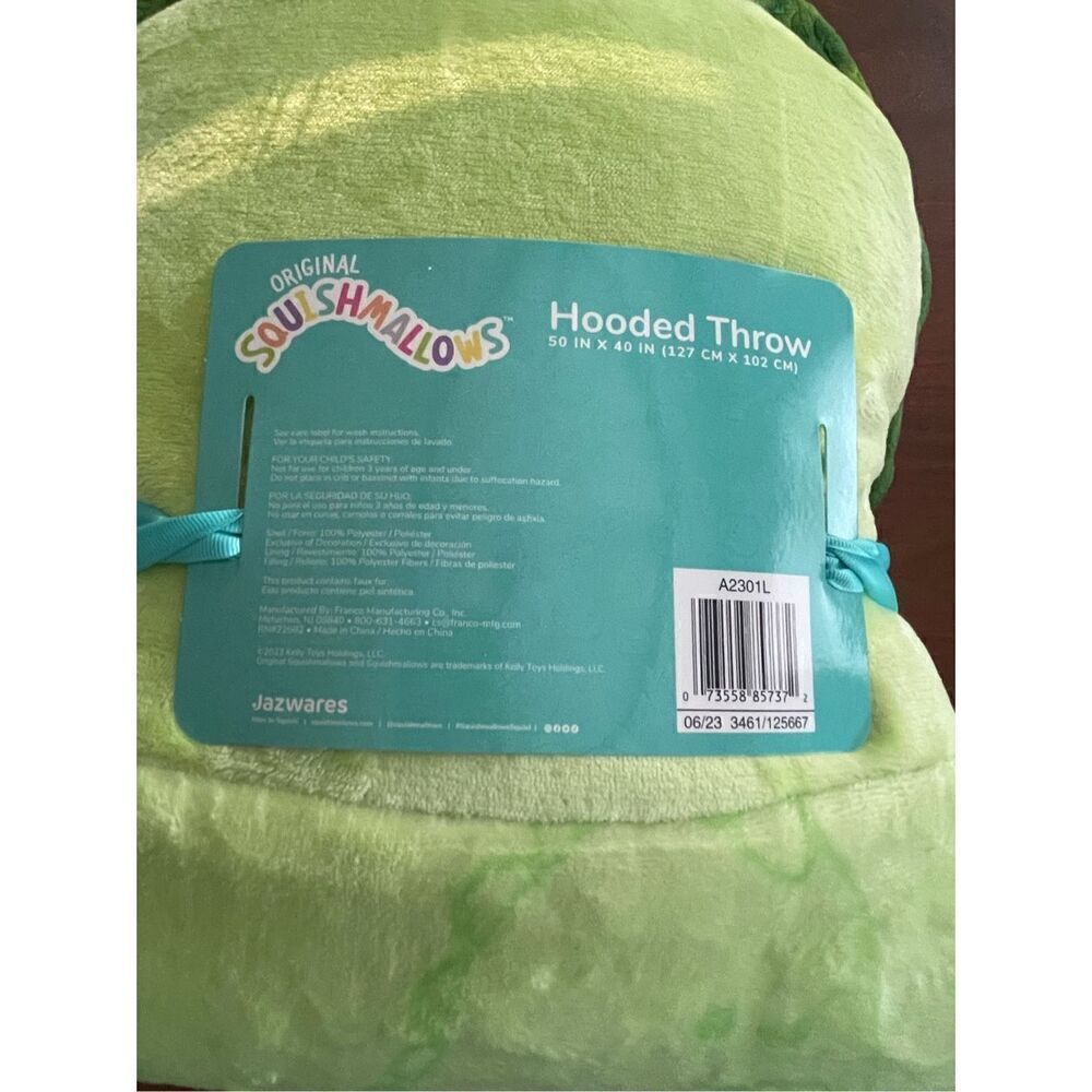 Squishmallows Dinosaur Hooded Throw Blanket - Picture 4 of 6